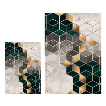 Set 2 covorase de baie Mila Home Optic, verde-auriu imagine