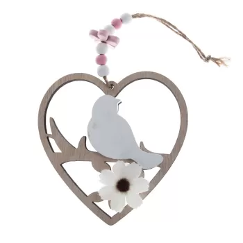 Set 2 decoratiuni din lemn in forma de inima - Dakls imagine