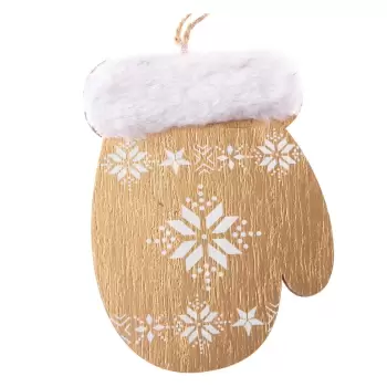 Set 2 decoratiuni din lemn suspendate Dakls, inaltime 10,7 cm, forma manusa imagine