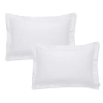 Set 2 fete de perna din bumbac satinat Bianca Oxford, 50 x 75 cm, alb imagine