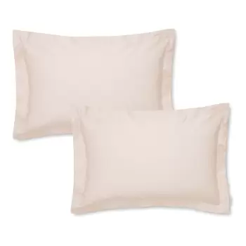 Set 2 fete de perna din bumbac satinat Bianca Oxford, 50 x 75 cm, bej imagine