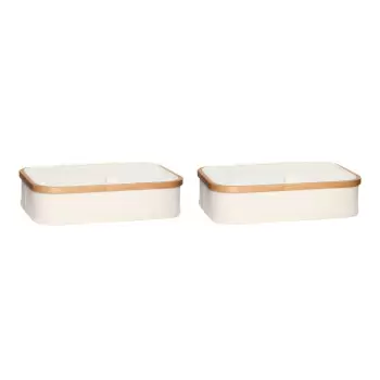 Set 2 organizatoare textile H?bsch Bamboo, bej imagine