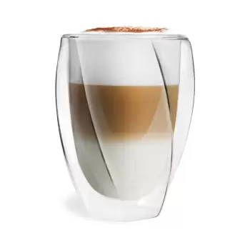 Set 2 pahare cu perete dublu Vialli Design Latte, 300 ml imagine