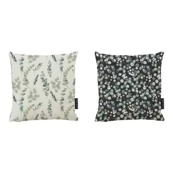 Set 2 perne decorative din bumbac Butter Kings Eucalyptus Branches, 50 x 50 cm imagine