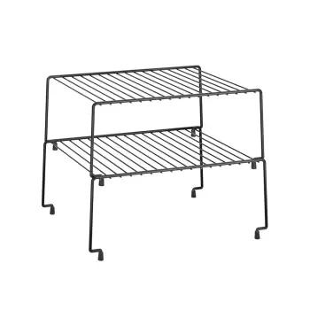 Set 2 rafturi suplimentare pentru bucatarie Metaltex Brooklyn Lava, negru imagine