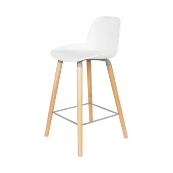 Set 2 scaune bar Zuiver Albert Kuip, inaltime scaun 65 cm, alb imagine
