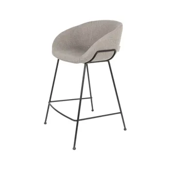 Set 2 scaune bar Zuiver Feston, inaltime scaun 65 cm, gri imagine