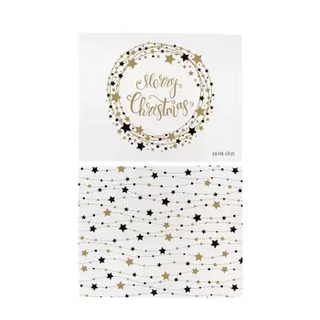 Set 2 servetele din bumbac cu motive de Craciun Butter Kings Stars Wreath, 45 x 35 cm imagine