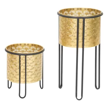 Set 2 suporturi pentru ghivece Mauro Ferretti Glissy, inaltime 40 cm, auriu imagine