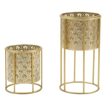 Set 2 suporturi pentru ghivece Mauro Ferretti Golvy, inaltime 40 cm, auriu imagine