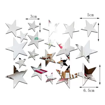 Set 20 autocolante oglinda de perete Ambiance Stars imagine