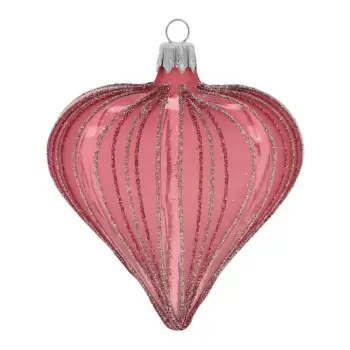 Set 3 decoratiuni de Craciun Ego Dekor Heart, roz-inchis imagine