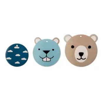 Set 3 decoratiuni de perete Bloomingville Mini Teddy Bear imagine