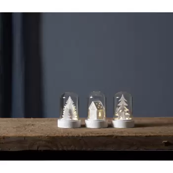 Set 3 decoratiuni luminoase cu LED Star Trading Kupol, inaltime 8,5 cm imagine