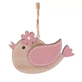 Set 3 decoratiuni suspendate din lemn Dakls Hummingbird, roz imagine