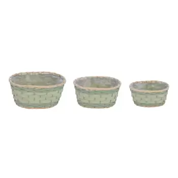 Set 3 ghivece Ego Dekor Natur M, verde deschis imagine