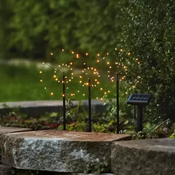 Set 3 lampadare solare pentru exterior Star Trading Firework, inaltime 40 cm imagine