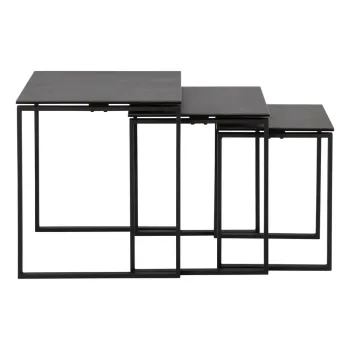 Set 3 mese de cafea cu picioare din fier Actona Katrine, negru imagine