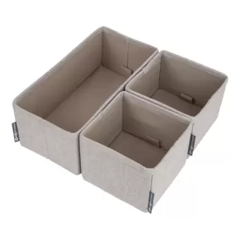 Set 3 organizatoare Bigso Box of Sweden Drawer, bej imagine
