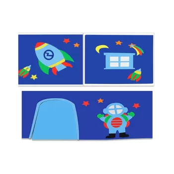 Set 3 perdele din bumbac pentru pat Vipack Astro imagine