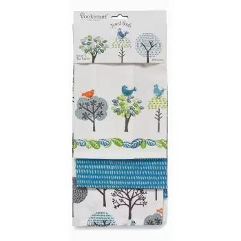 Set 3 prosoape de bucatarie din bumbac Cooksmart (R) Forest Birds imagine