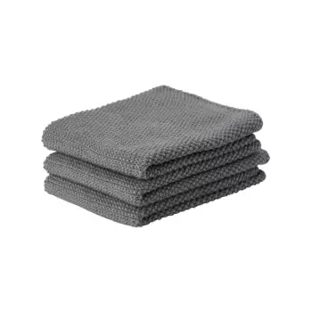 Set 3 prosoape de bucatarie Zone Prado, 27 x 27 cm, gri inchis imagine