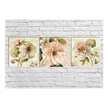 Set 3 tablouri Tablo Center Vintage Flowers imagine