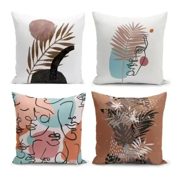 Set 4 fete de perna Minimalist Cushion Covers Cesso, 45 x 45 cm imagine