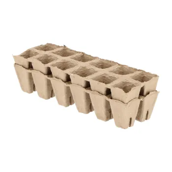 Set 4 ghivece pentru rasaduri Esschert Design Eco, 27,5 x 8,8 cm imagine