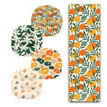 Set 4 perne de scaun si napron 45x140 cm - Mila Home imagine