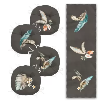 Set 4 perne de scaun si napron 45x140 cm - Mila Home imagine