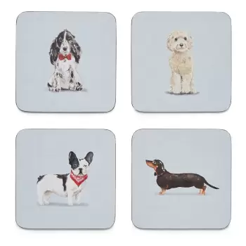Set 4 suporturi de pahare Cooksmart (R) Curious Dogs imagine