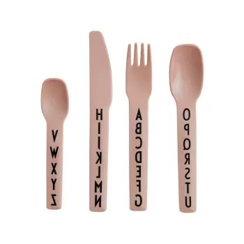 Set 4 tacamuri pentru copii Design Letters, roz imagine