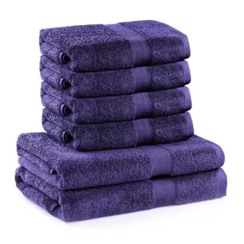 Set 6 prosoape din bumbac DecoKing Marina, mov imagine