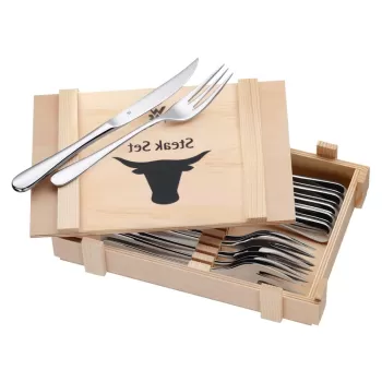 Set 6 tacamuri pentru friptura in cutie din lemn WMF Cromargan(R) imagine