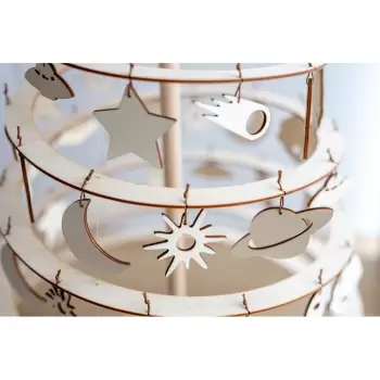 Set 8 decoratiuni de Craciun din lemn Spira Medium imagine