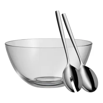 Set bol din sticla pentru salata cu 2 tacamuri WMF Taverno imagine