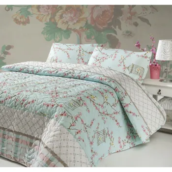 Set cuvertura matlasata si fata de perna Single 156, 160 x 220 cm imagine