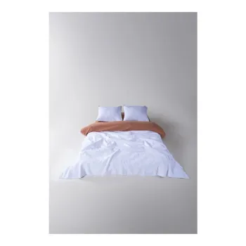 Set cuvertura si fata de perna alb din jacquard 180x240 cm Jacquard - Mila Home Luxury imagine