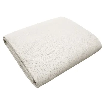 Set cuvertura si fata de perna crem din microfibra 240x260 cm Romane - douceur d'interieur imagine