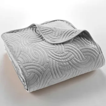 Set cuvertura si fata de perna gri din catifea 240x260 cm Solange - douceur d'interieur imagine