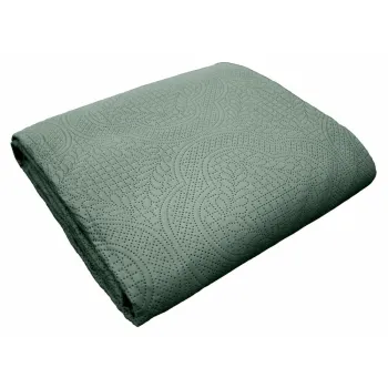 Set cuvertura si fata de perna verde din microfibra 220x240 cm Romane - douceur d'interieur imagine