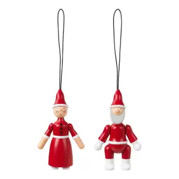 Set de 2 decoratiuni de Craciun suspendate din lemn Kahler Design imagine