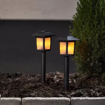 Set de 2 decoratiuni solare cu LED-uri pentru exterior Star Trading Flame, inaltime 23 cm imagine