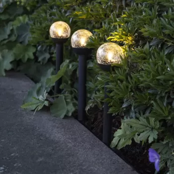 Set de 3 decoratiuni solare cu LED-uri pentru exterior Star Trading Roma, inaltime 23 cm imagine