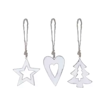 Set de 3 ornamente albe de Craciun Ego Dekor imagine