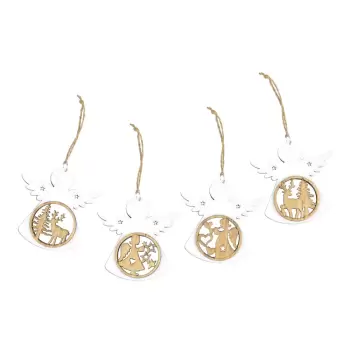 Set de 4 ingerasi albi de Craciun Ego Dekor imagine