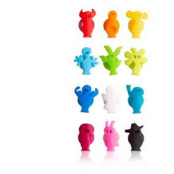 Set de accesorii pentru recunoasterea paharelor din silicon Paty people - VacuVin imagine