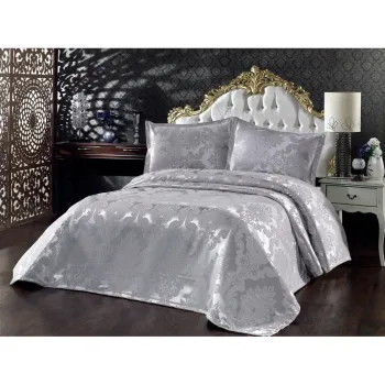 Set de cuvertura de pat si fete de perna pentru pat dublu gri 240x260 cm Beste - Mijolnir imagine