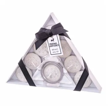 Set de lumanari si sfesnic de ceai 8 buc. cu model de Craciun - Casa Seleccion imagine